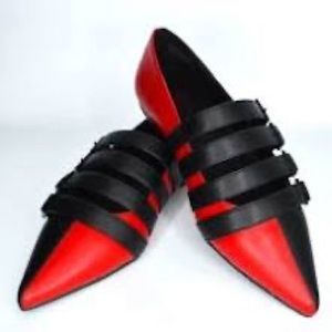 Strange Cvlt Coven Flats in black/red size 8